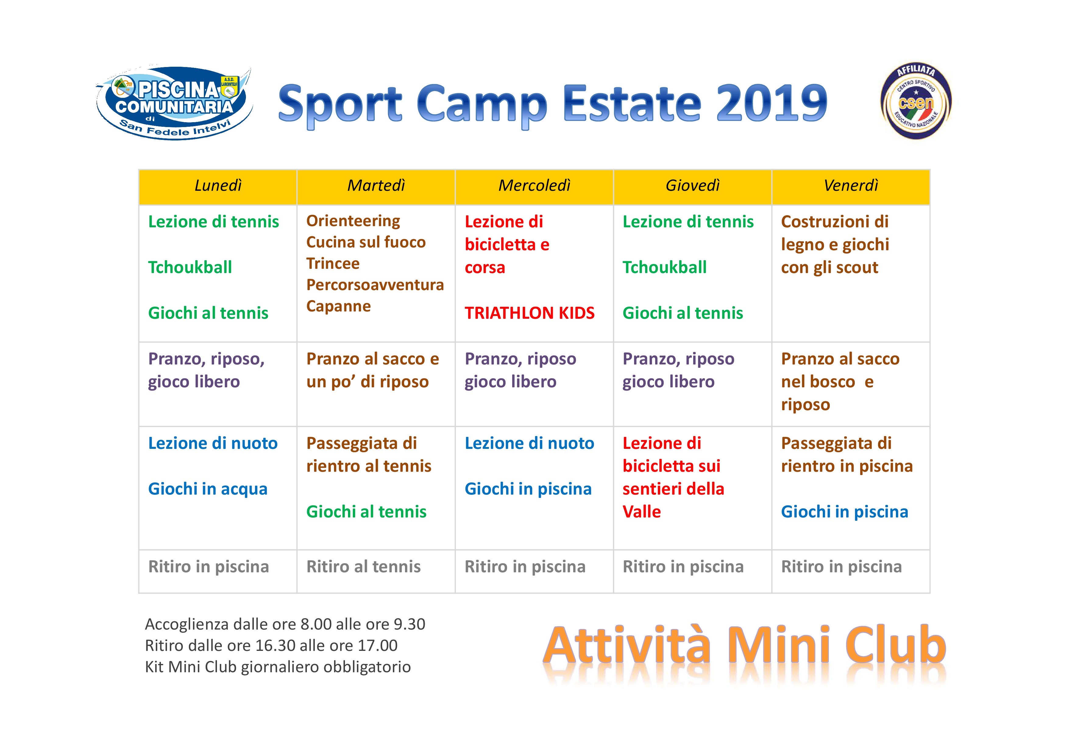 attività miniclub 2019 1